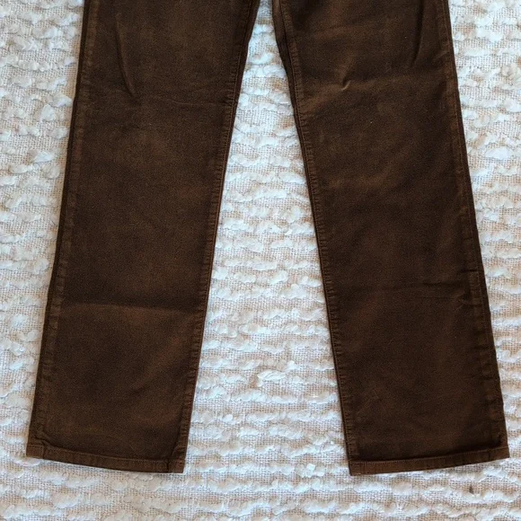 Madewell Pecan Chocolate Longline Straight Pants 27 Regular Velour Velvet - Picture 5 of 12